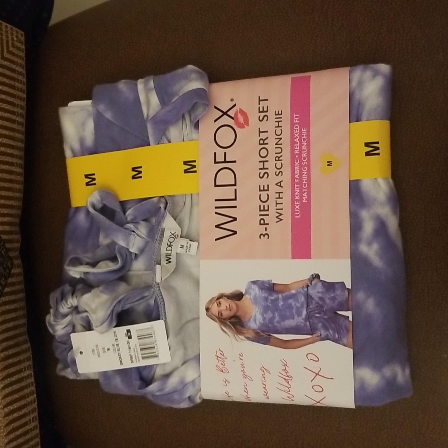 She's A Wild Onewildfox Smokey Blue Tie Dye 3-Piece Short Set